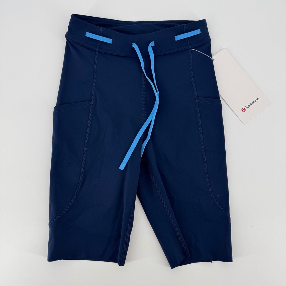 Lululemon Fast and Free HR Short 8 Drawcord Club Blue Ocean Wave LW7DPXS Size 2